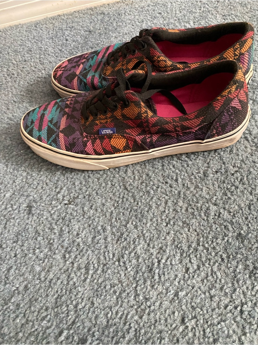 Vans Low-Top Sneakers in Teal, Purple, Pink & Orange Aztec Print